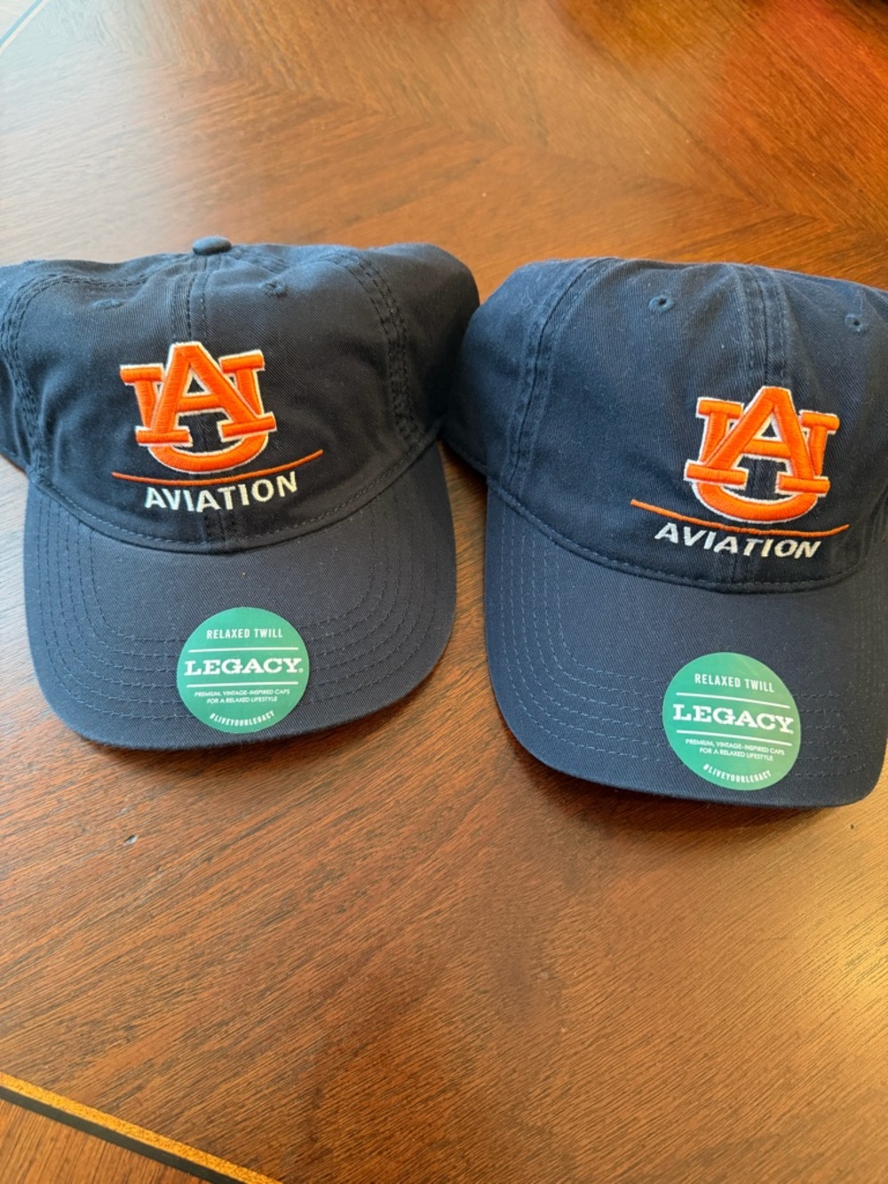 Legacy Navy Hat with Orange AU Aviation Logo